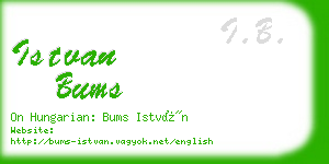 istvan bums business card